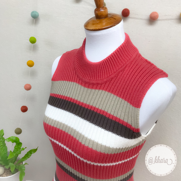 Stephanie Parks Pink Striped Sleeveless Sweater - Picture 3 of 7